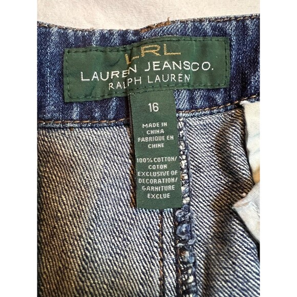 Lauren Jeans Co Embroidered Jean Straight Leg LRL | Dark‎ Wash | Size 16 - Picture 8 of 16